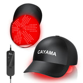 Casque Cayama lumière rouge sur les cheveux pour une couverture complète.
