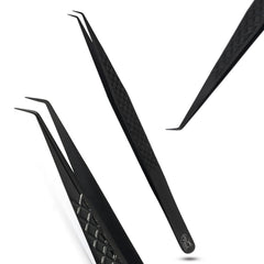 Cross Edge CEC pince isolation cils courbée 14cm noir précision pour extensions