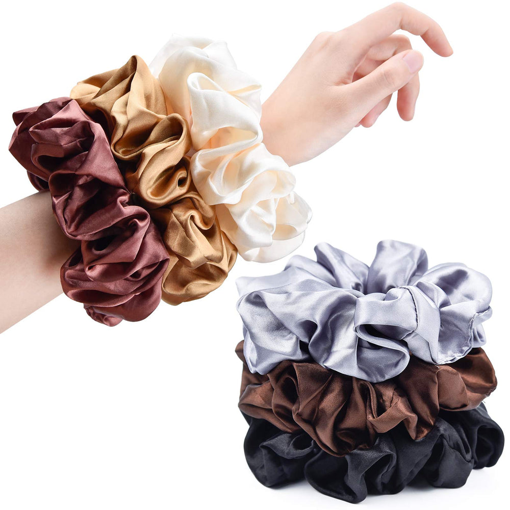 CEELGON chouchou satin noir, maintien doux préservant les cheveux épais et bouclés.
