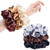 CEELGON chouchou satin noir, maintien doux préservant les cheveux épais et bouclés.