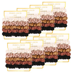 Ceelgon scrunchies satin ivoire pour coiffure élégante au quotidien et lors d'événements