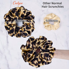 CEELGON scrunchie satin couleur champagne, texture luxueuse, idéale pour cheveux épais