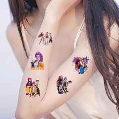 Cefoust tatouages Chasseurs de Demons, designs mignons et colorés, idéaux comme cadeaux de fête.