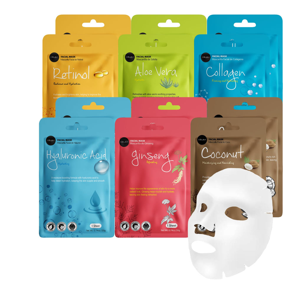 Le masque Celavi Collagène en feuille pour une hydratation en profondeur.