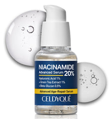 Sérum CELDYQUE Niacinamide 20% réduit les pores pour une peau plus nette.