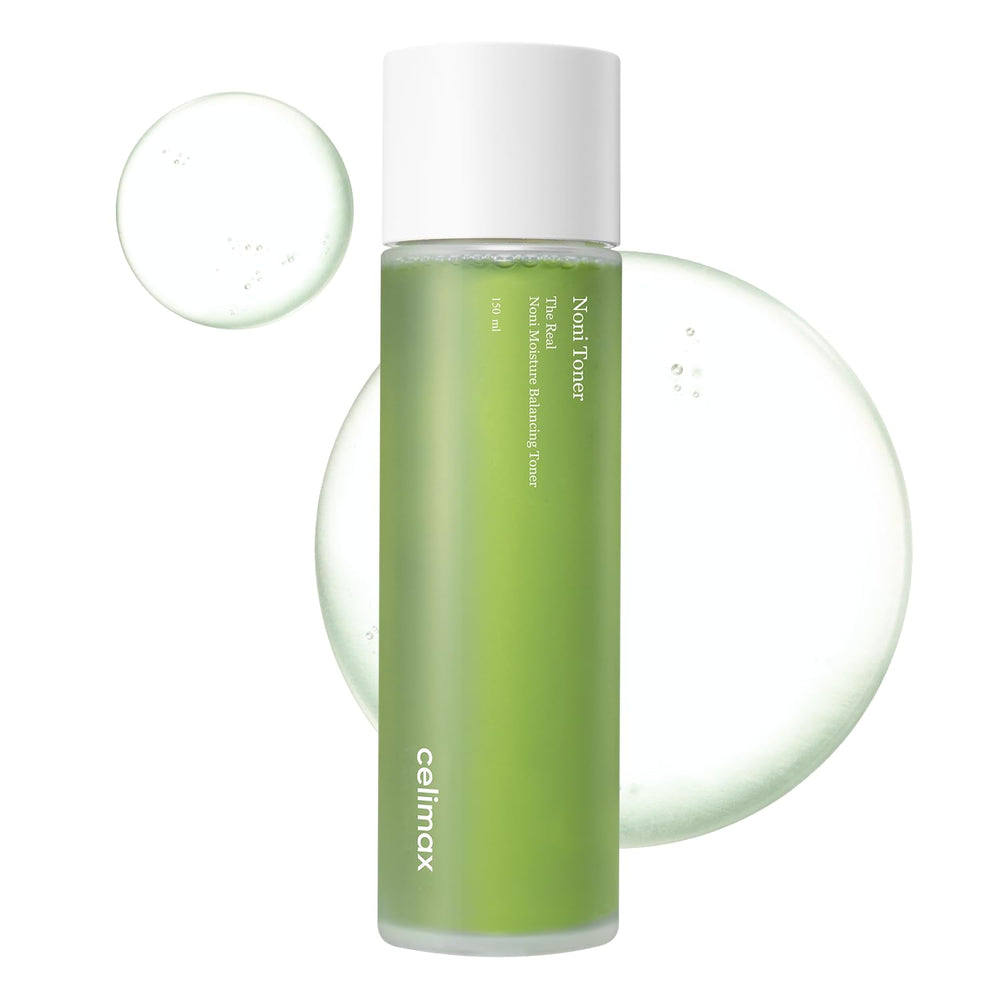Celimax Noni Hydratation Toner bouteille pompe, hydratation légère pour peaux sensibles.