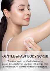 Texture gommante douce sur genoux et coudes pour lisser.