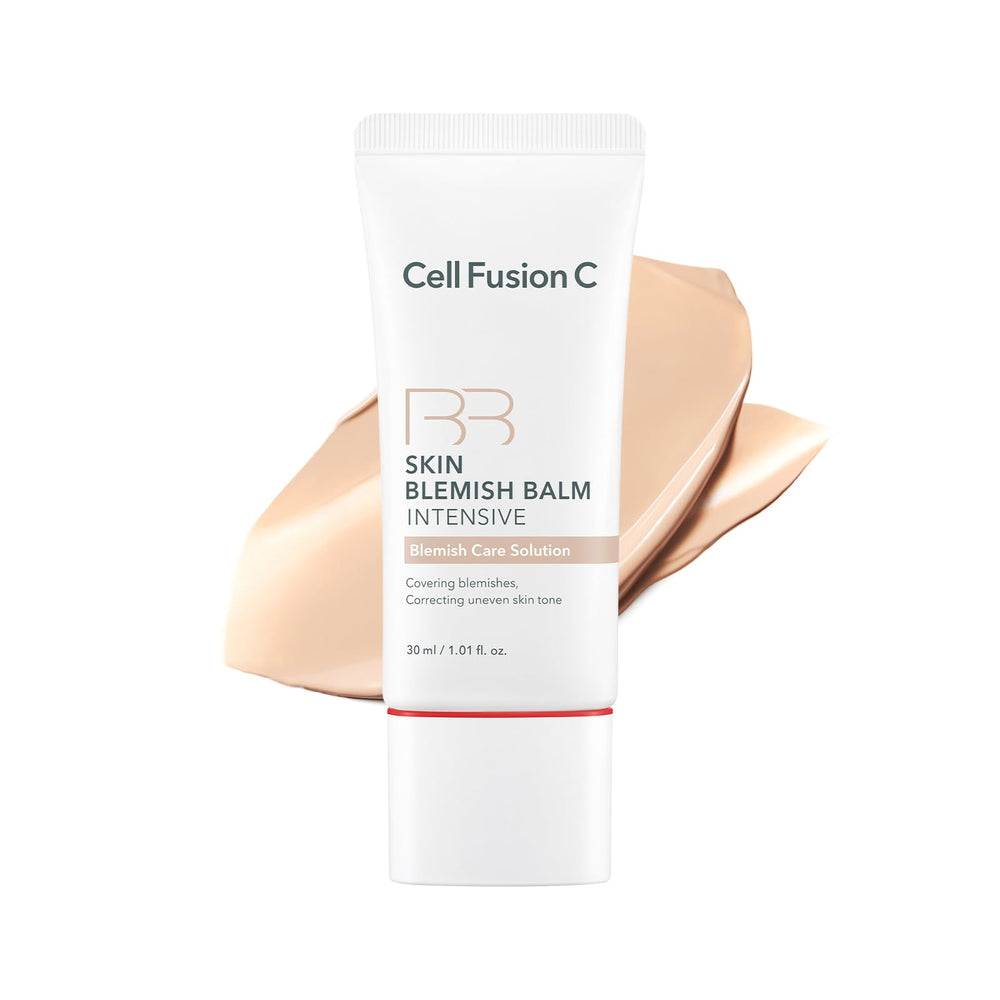 Cell Fusion C Skin Blemish Balm No.21, texture légère couvrant les rougeurs.