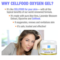 Texture hydratante du gel Cellfood offre fraîcheur à l’application.