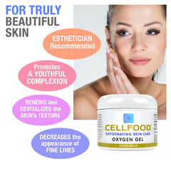 Cellfood oxygène gel texture légère et hydratante pour usage quotidien.