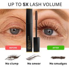 Cellmetics Mascara affiche des cils volumineux et définis sans paquets.