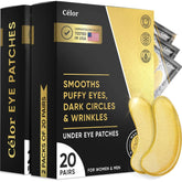 CÉLOR patchs-yeux-or: patchs yeux dorés apportant fraîcheur et éclat.
