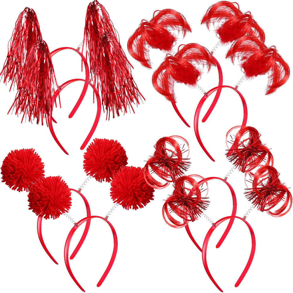 Serre-tête Censen pompon rouge, accessoire festif tendance pour célébrations.