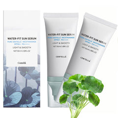 Bouteille d'écran solaire Centella SPF50 prête à être utilisée au quotidien.