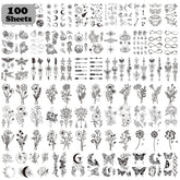 Tatouages temporaires Cerlaza sur 100-feuilles, réalisme et tenue.