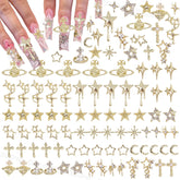 CESUSME charme doré pour ongles Étoile, éclat scintillant et look élégant.
