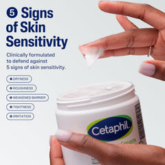 Texture non grasse Cetaphil Hydratante pour peau douce et fraîche.