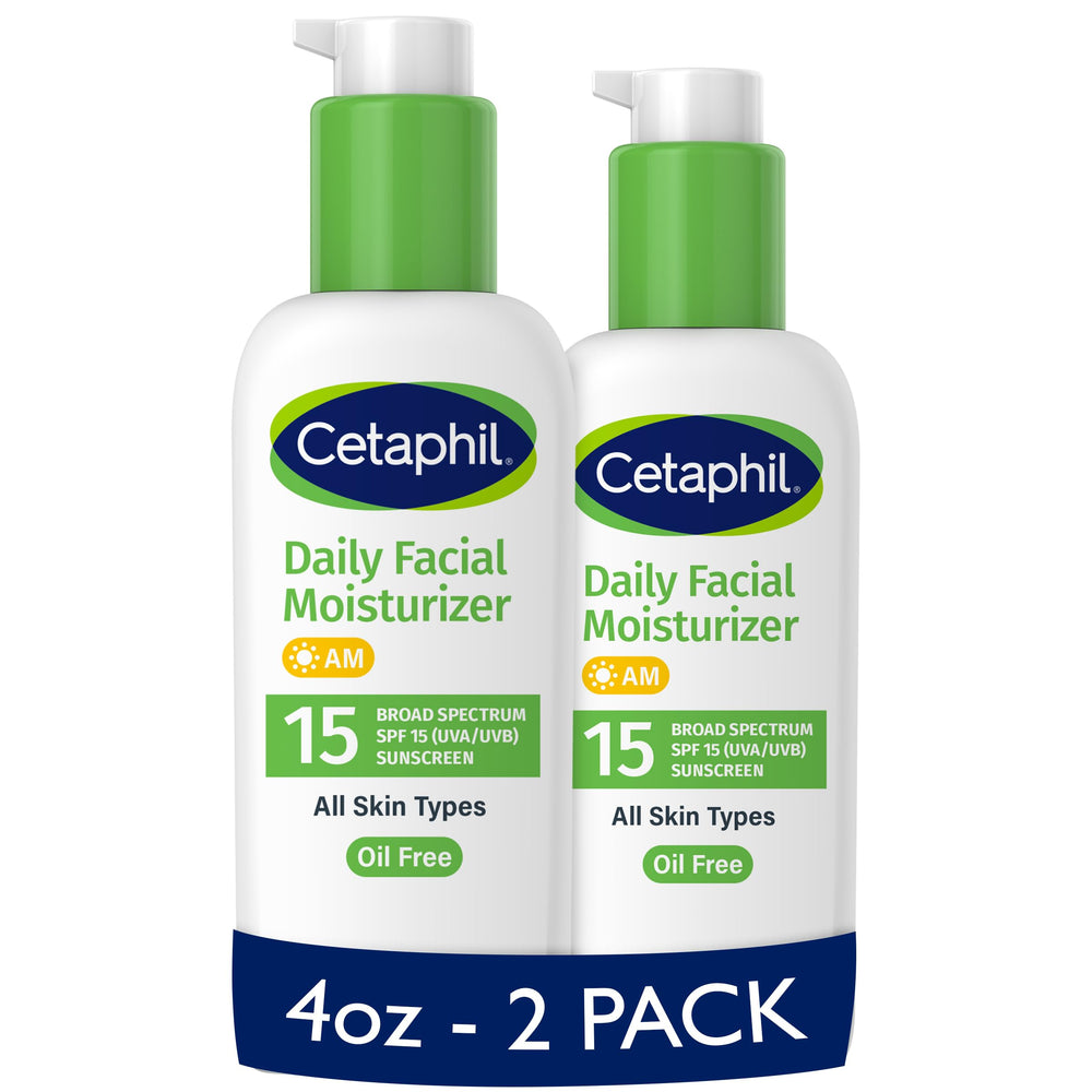 Cetaphil Hydratant Visage SPF 15, bouteille, hydrateur et protection solaire.