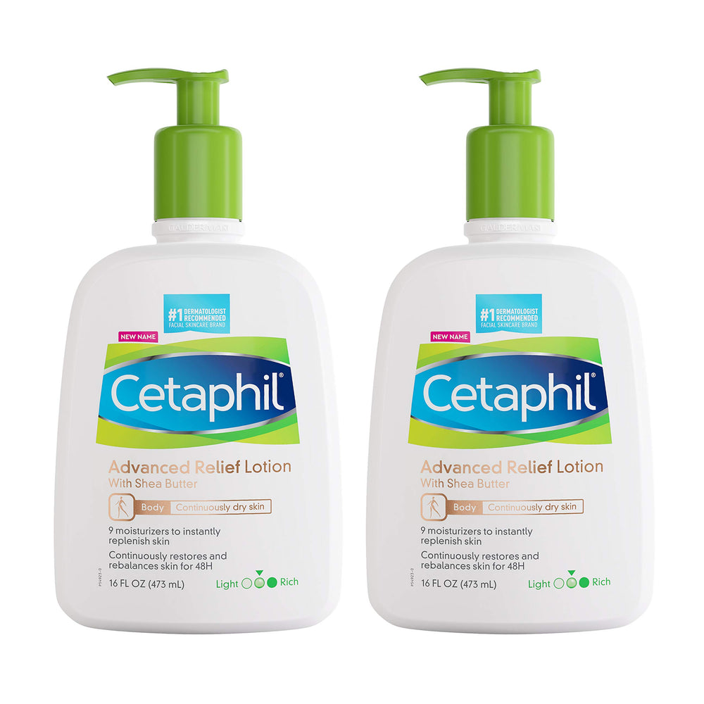 Cetaphil Avancée Soulagement: bouteille riche et hydratante apaise rapidement la peau.