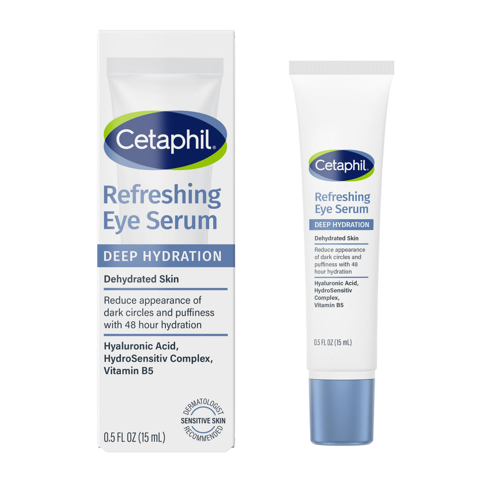 Sérum yeux Cetaphil, bouteille visible, hydratation profonde pour la zone délicate.