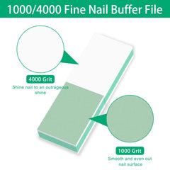 Face verte du buffer sur ongle pour 1000 grains, finition homogène