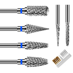 Kit CGBE de mèches pour perceuse à ongles, rangement pratique et compact.