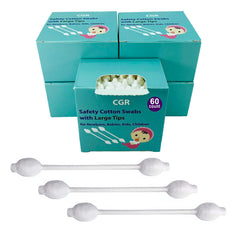 CGR coton-tiges bébé à pointes larges dans une boîte ouverte, douceur pour la peau.