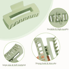 CHANDAT clips cheveux rectangle grand beige, accessoire chic pour différentes coiffures.