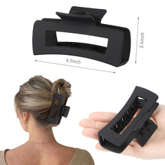 Pinces Chandat grand rectangle jaune vif, maintien solide pour tous types de cheveux.