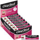 ChapStick Classic Cherry 12-pack tubes for daily lip moisture on the go.