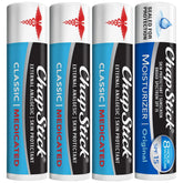 ChapStick ensemble quatre pièces : soin médicamenteux et hydratant des lèvres.
