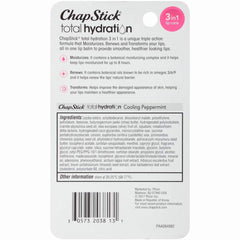 ChapStick Hydratation Totale montre une application douce et nourrissante.