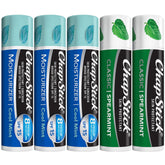 ChapStick Menthe Fraîche baume lèvres tube ouvert pour hydratation rapide.