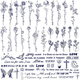 Tatouage CHARLENT fleurs et mots: motif petit et réaliste pour le quotidien