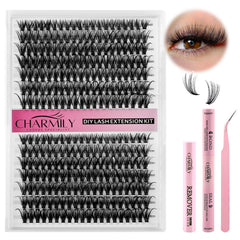 Charmily kit d'extensions cils à domicile, ensemble complet pour débutants.
