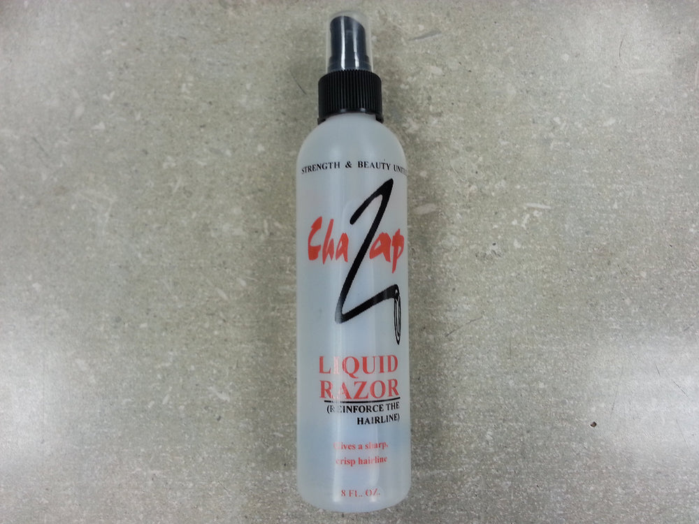 Chazap Rasoir Liquide 8 oz, bouteille montrant rasage fluide et précis