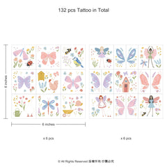 Tatouage Cheerland fées du jardin – papillons colorés pour une fête joyeuse.
