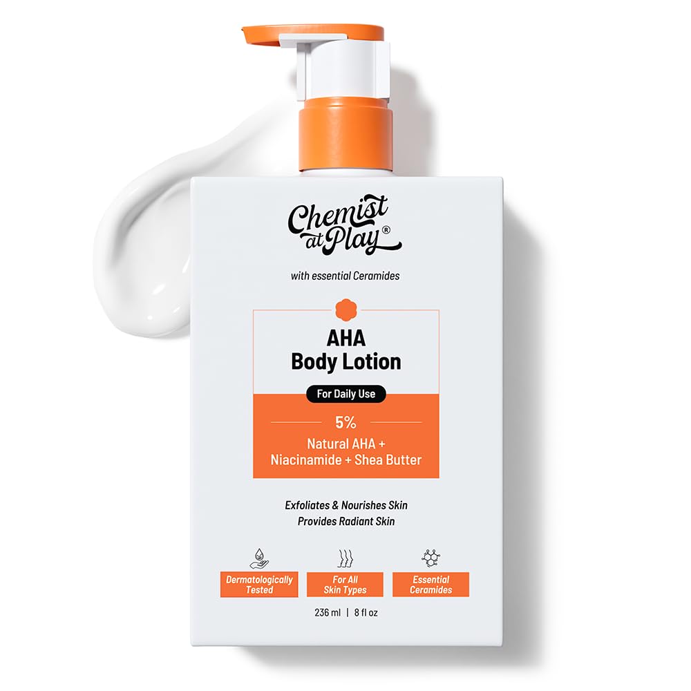 Lotion Chemist at Play, flacon-pour AHA 5% exfolie doucement la peau.