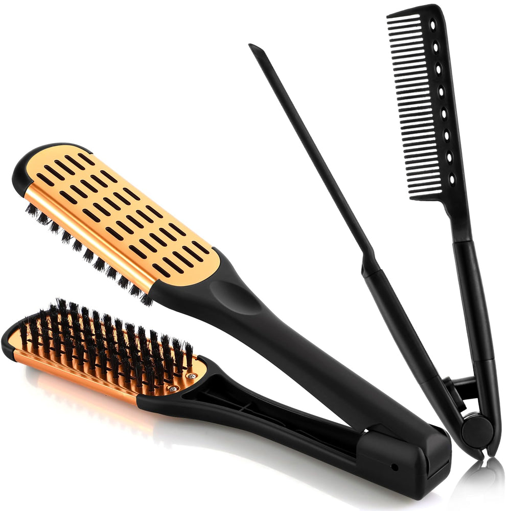 CHENGU brosse double face avec poils de blaireau pour démêler en douceur.