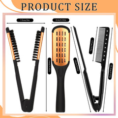 Peigne en V CHENGU pour fixer les mèches et guider le lissage.