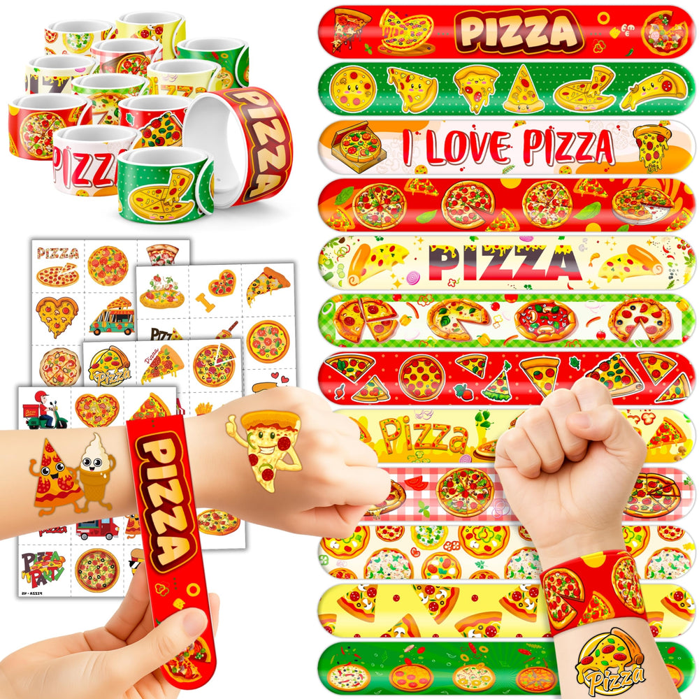 Tatouages pizza Cherisnowy pré-découpés, faciles à appliquer.