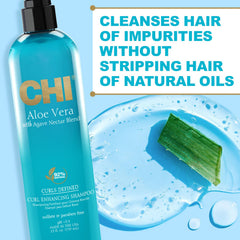 CHI Aloe Vera Curl Shampoing – mousse généreuse nettoyante en douceur pour cheveux bouclés