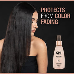 CHI protection thermique huile de nigelle, préserve les fibres lors du coiffage.