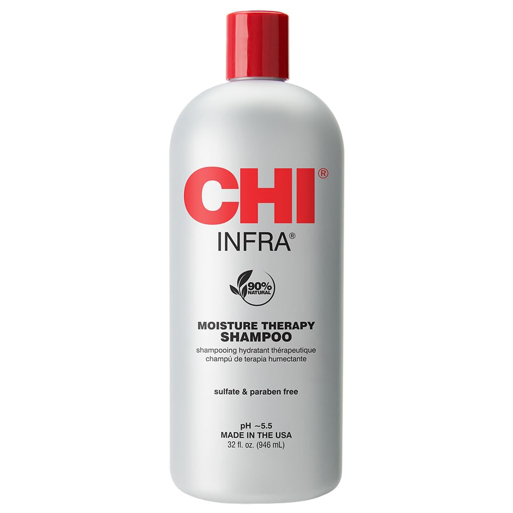 CHI Infra Shampoo bottle front view, gentle cleansing for heat-damaged hair.