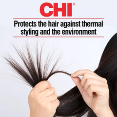 CHI Infra Silk Infusion – texture crèmeuse qui glisse sur les longueurs et contrôle les frisottis.