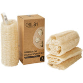 Éponge louffe Chill Ah – ensemble 4-pack avec emballage écoresponsable prêt à offrir.