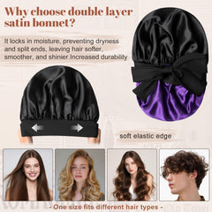 CHLINS bonnet satin bande élastique large – ajustement confortable.