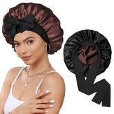 CHLINS bonnet satiné avec bande élastique, stabilité nocturne pour les cheveux.