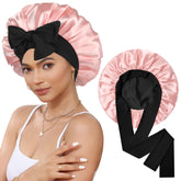 CHLINS bonnet satin dormeur pour boucles, protège et hydrate les cheveux.