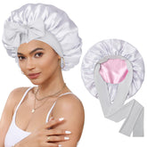CHLINS bonnet satin nuit double couche protège les cheveux pendant le sommeil
